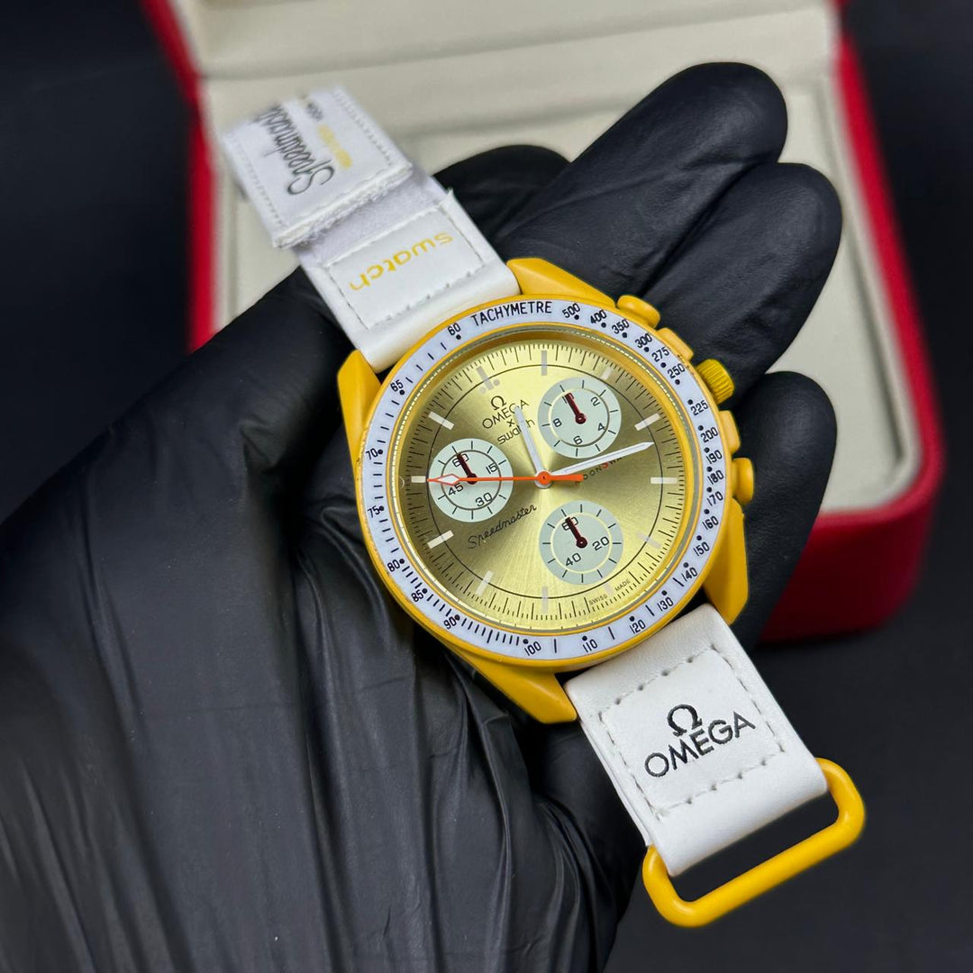 Omega × Swatch 'non chrono' MoonSwatch Speedmaster – Golden Yellow - Giiz store