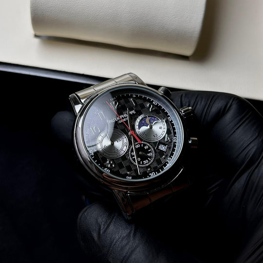 Patek Philippe Celestial Moonphase Chronograph For Him - Silver Black - Giiz store