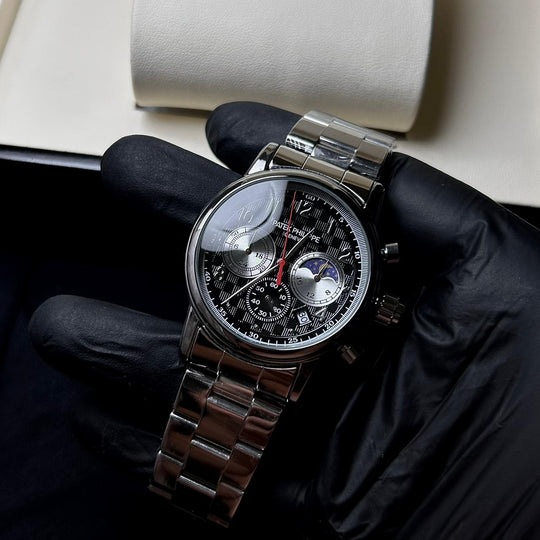 Patek Philippe Celestial Moonphase Chronograph For Him - Silver Black - Giiz store