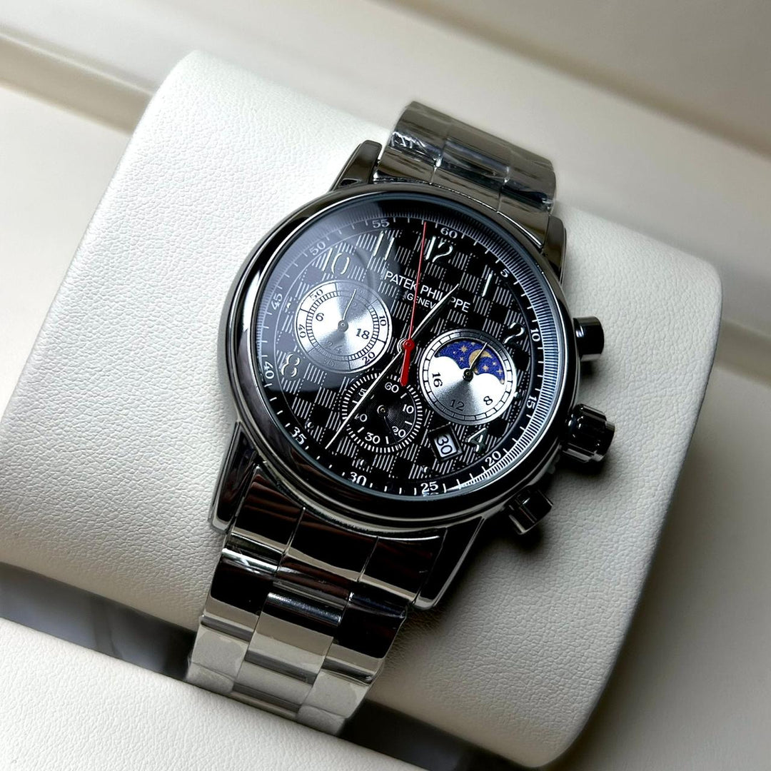Patek Philippe Celestial Moonphase Chronograph For Him - Silver Black - Giiz store