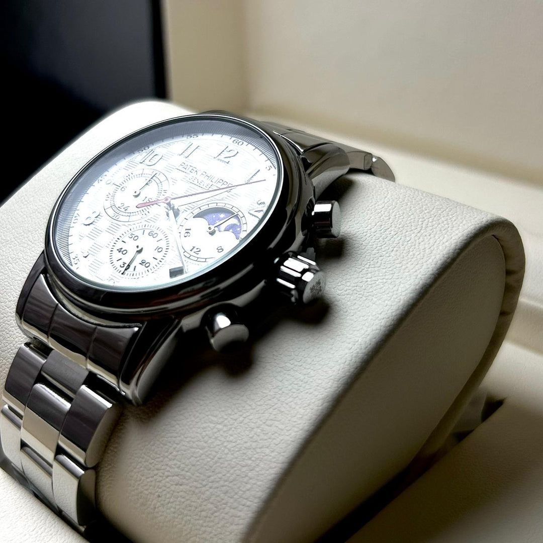 Patek Philippe Celestial Moonphase Chronograph For Him - Silver White - Giiz store
