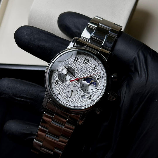 Patek Philippe Celestial Moonphase Chronograph For Him - Silver White - Giiz store