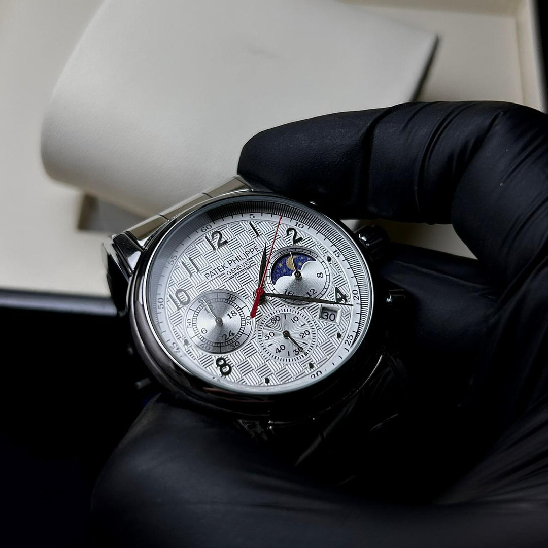 Patek Philippe Celestial Moonphase Chronograph For Him - Silver White - Giiz store