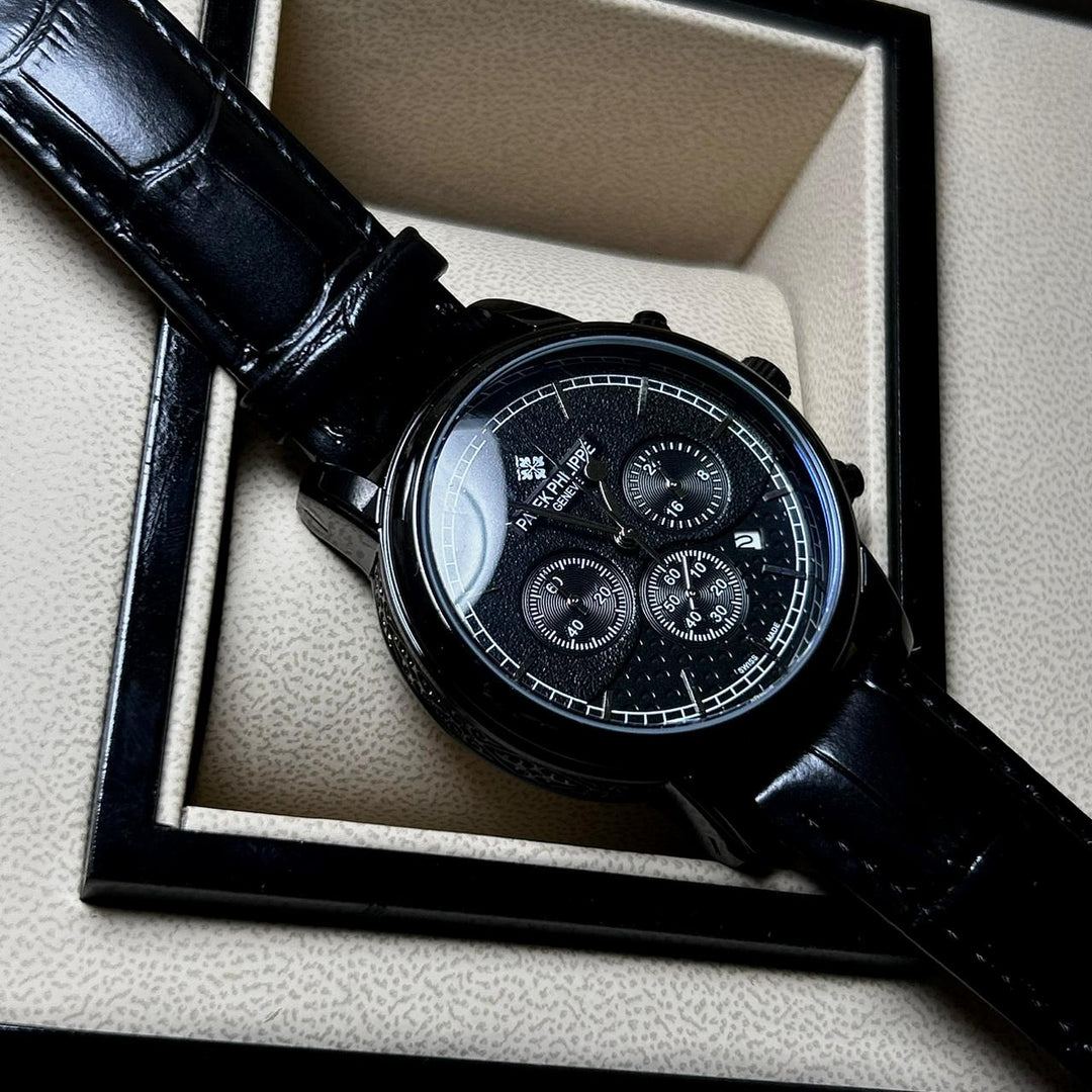 Patek Philippe Complications Chronograph Alligator Leather Edition – Black - Giiz store