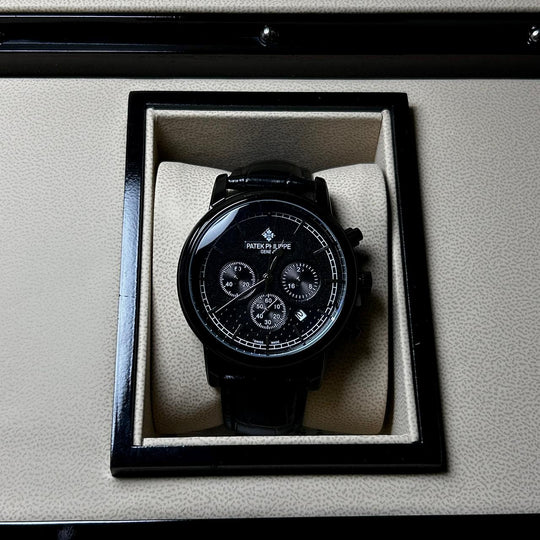 Patek Philippe Complications Chronograph Alligator Leather Edition – Black - Giiz store