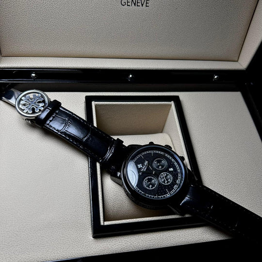 Patek Philippe Complications Chronograph Alligator Leather Edition – Black - Giiz store