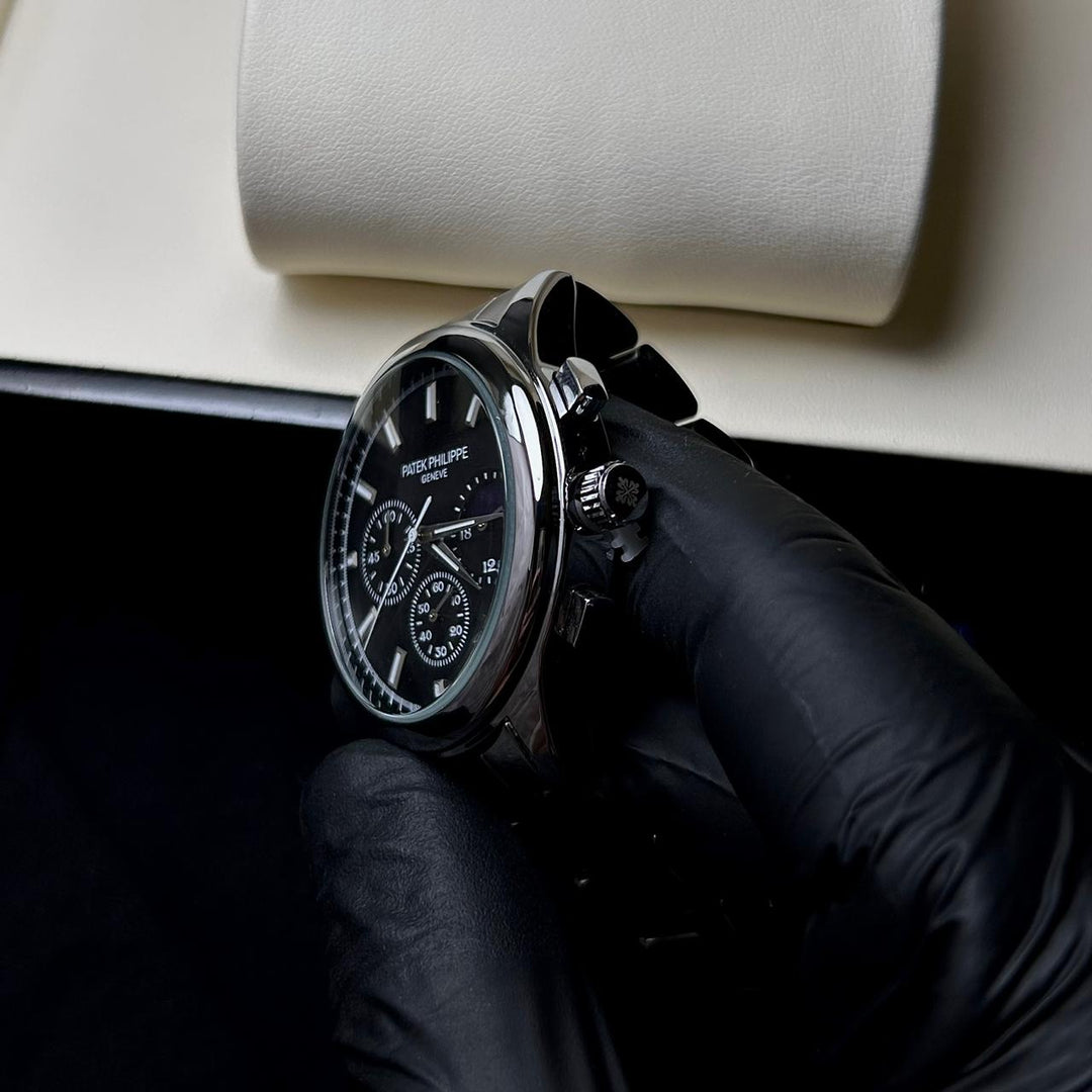 Patek Philippe Midnight Moonphase Chronograph - Silver Black - Giiz store