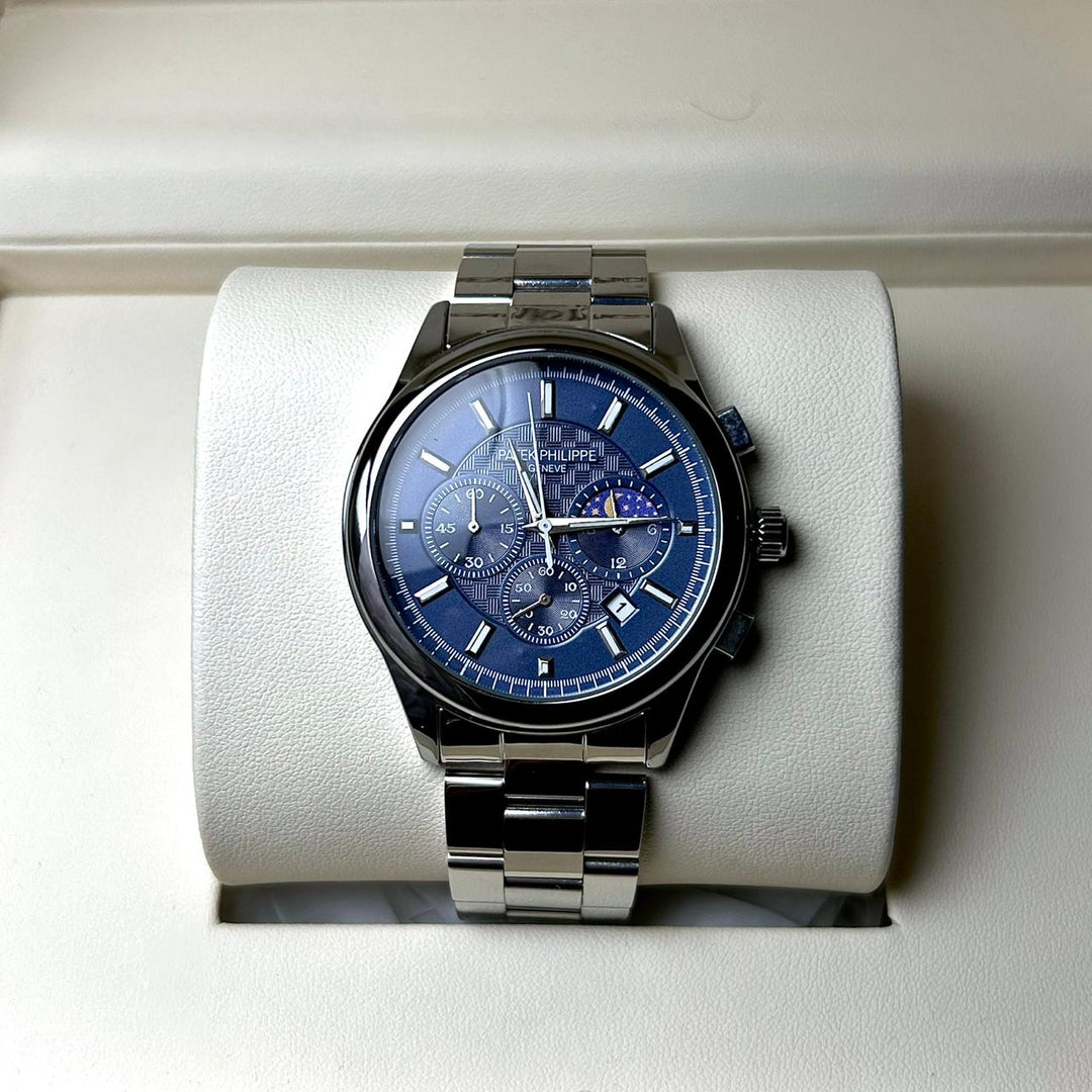 Patek Philippe Midnight Moonphase Chronograph - Silver Navy - Giiz store