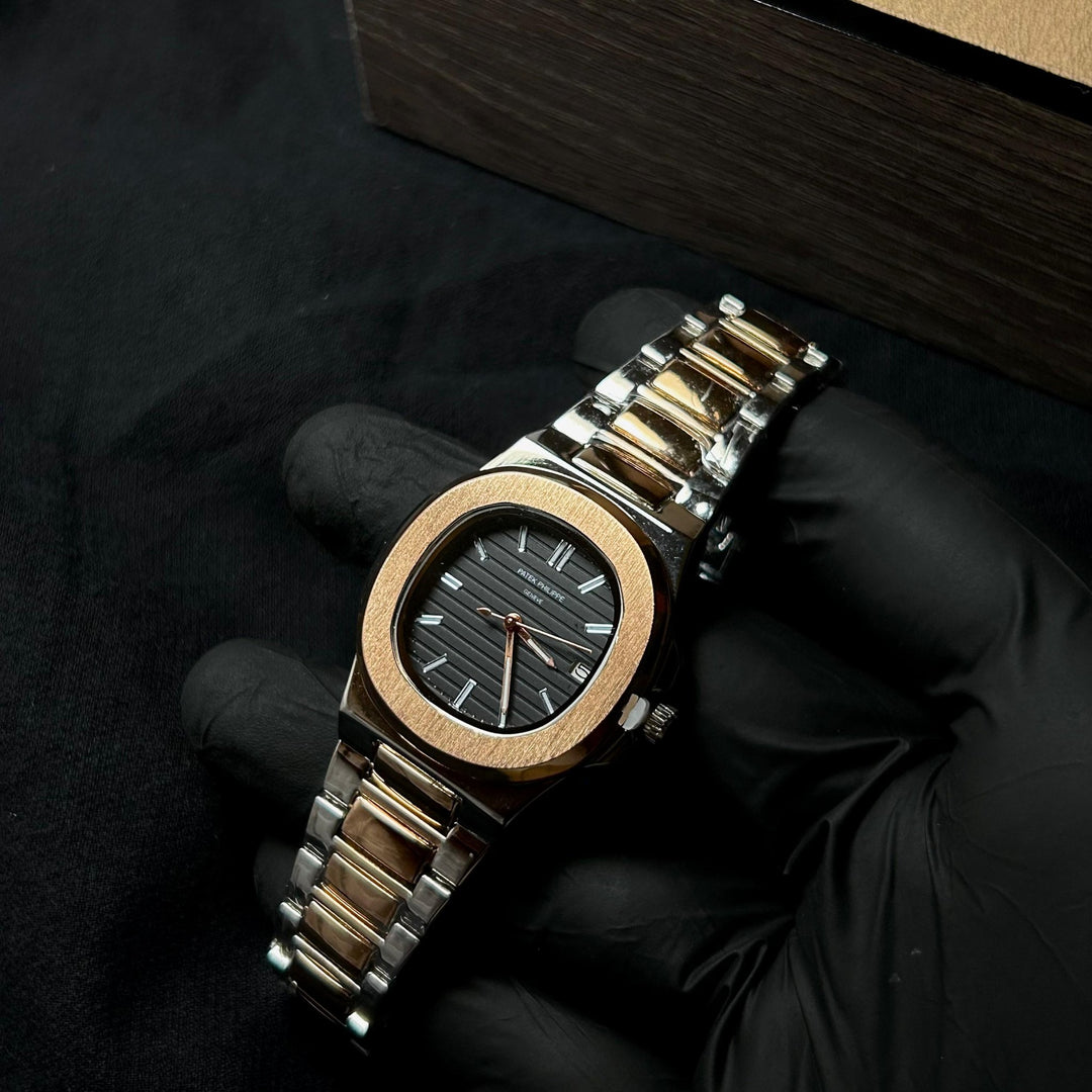Patek Philippe Nautilus For Her - Two Tone Rose Gold Black - Giiz store