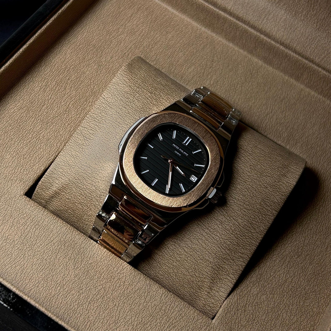 Patek Philippe Nautilus For Her - Two Tone Rose Gold Black - Giiz store