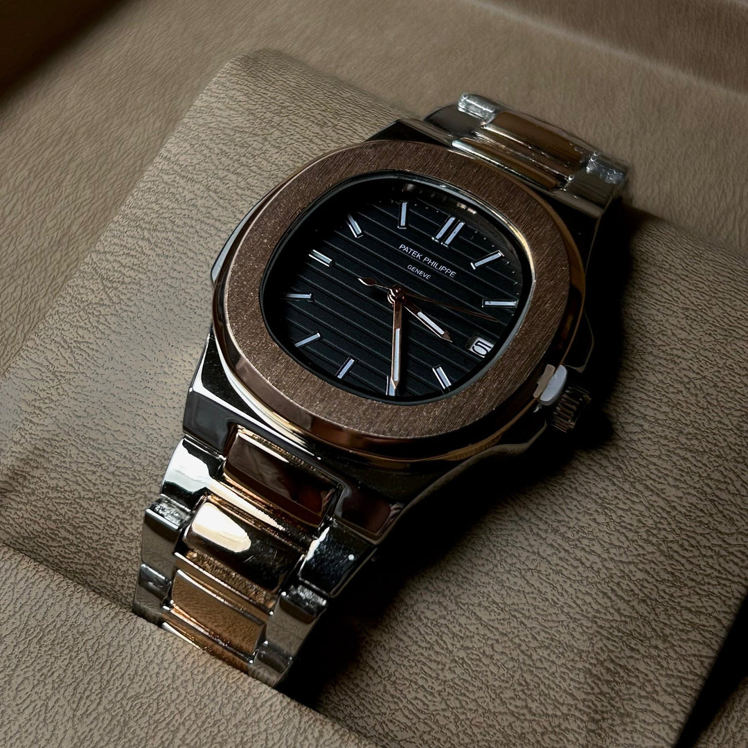 Patek Philippe Nautilus For Her - Two Tone Rose Gold Black - Giiz store