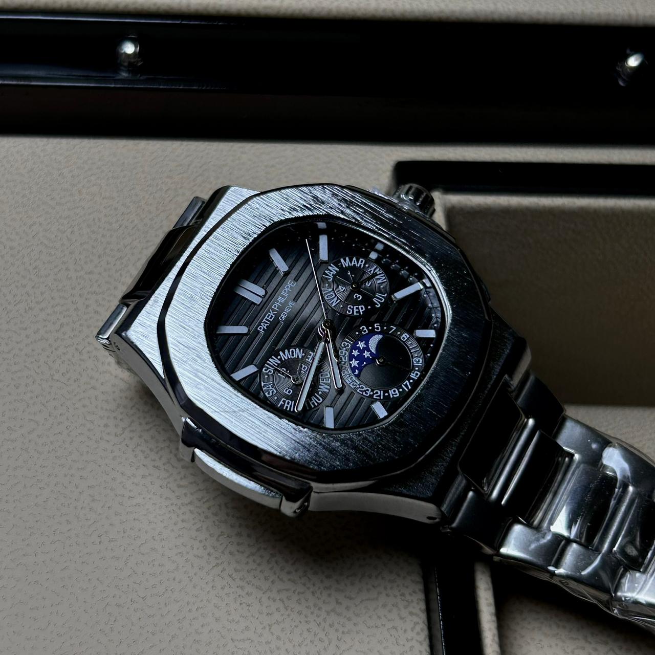 Patek Philippe Nautilus Moonphase – Jet Black Steel Edition - Giiz