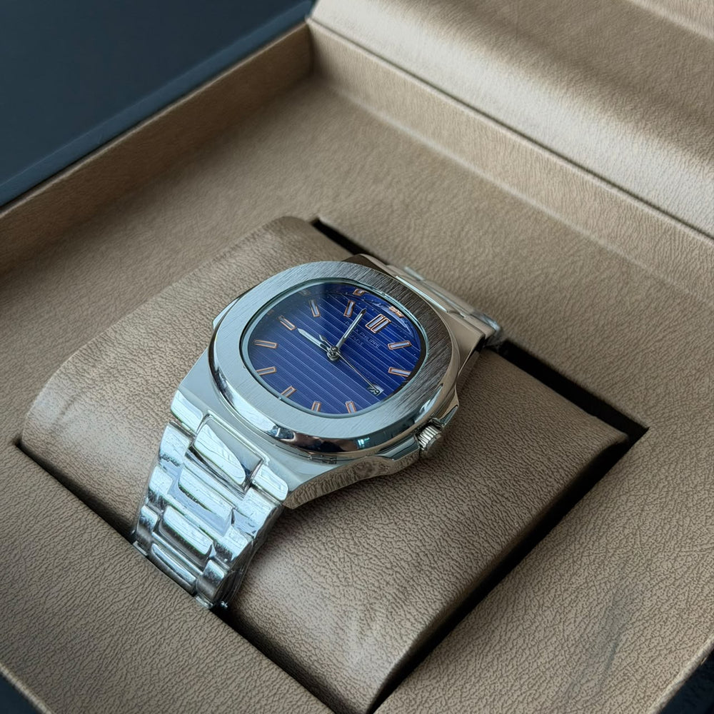 Patek Philippe Nautilus Style – Silver Blue Dial - Giiz store