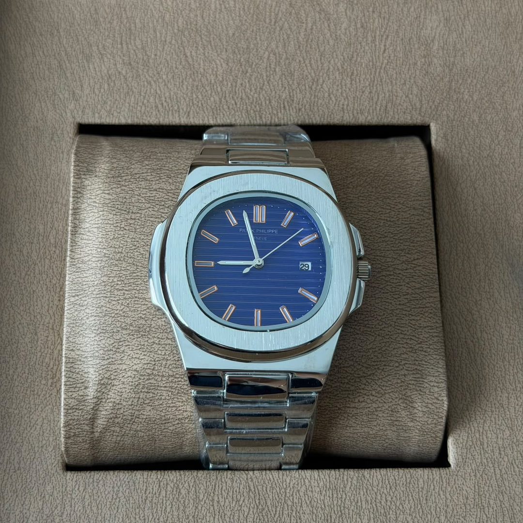 Patek Philippe Nautilus Style – Silver Blue Dial - Giiz store