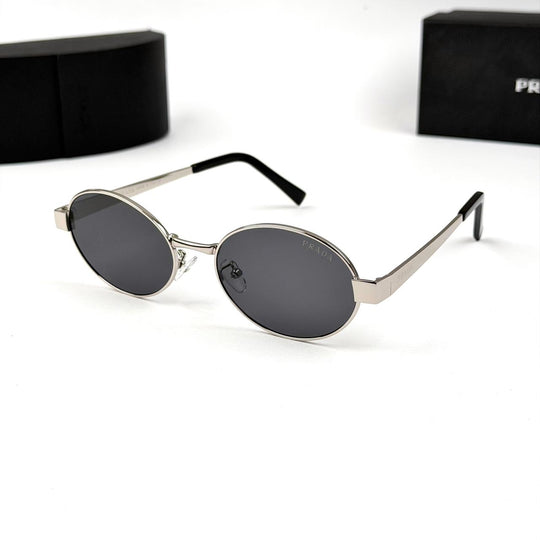 Prada Classic Oval - Silver Black - Giiz store
