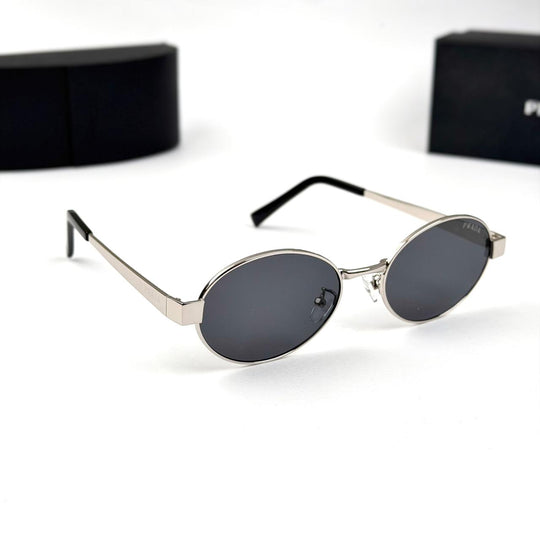 Prada Classic Oval - Silver Black - Giiz store
