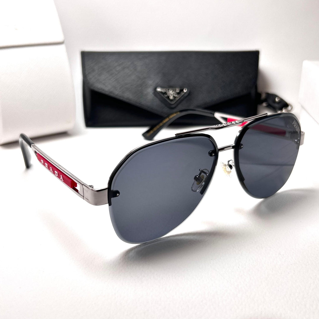Prada Linea Rossa Aviator - Silver - Giiz store
