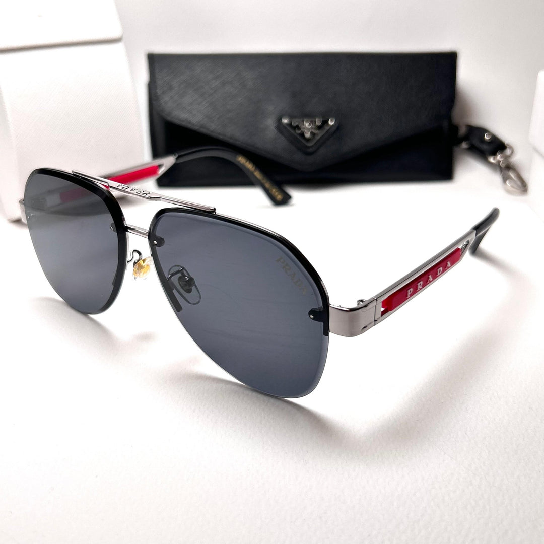 Prada Linea Rossa Aviator - Silver - Giiz store