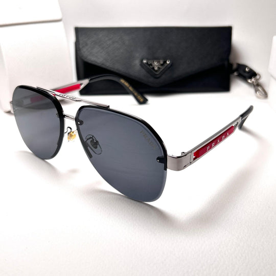 Prada Linea Rossa Aviator - Silver - Giiz store