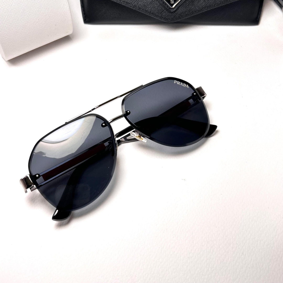 Prada Linea Rossa Aviator - Silver - Giiz store