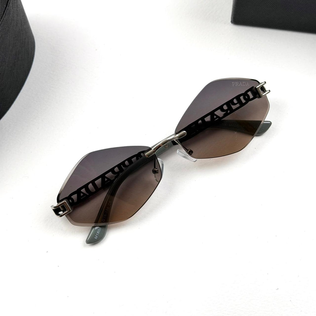 Prada Octagon Rimless - Champagne Olive - Giiz store