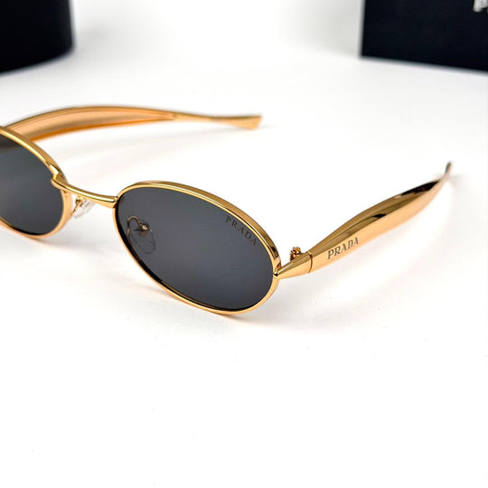 Prada Oval BV1386S - Golden Black - Giiz store