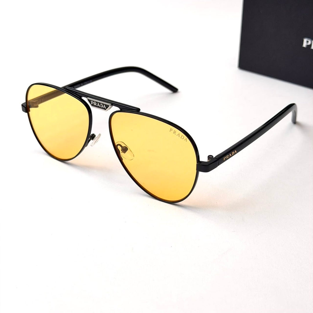 Prada PR A54S Aviator – Black Yellow - Giiz store