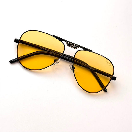 Prada PR A54S Aviator – Black Yellow - Giiz store