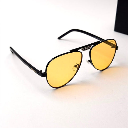 Prada PR A54S Aviator – Black Yellow - Giiz store