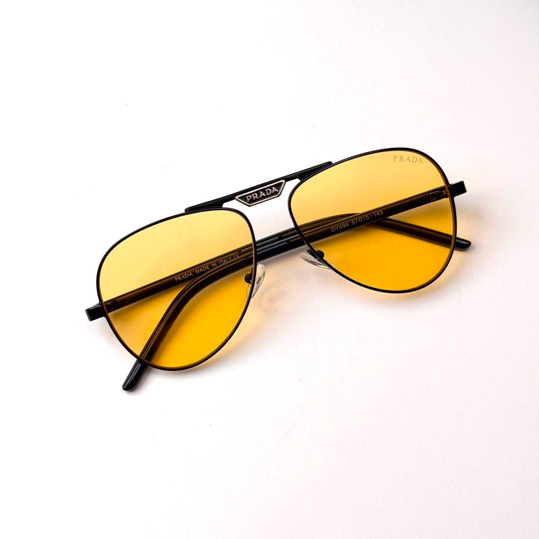 Prada PR A54S Aviator – Black Yellow - Giiz store