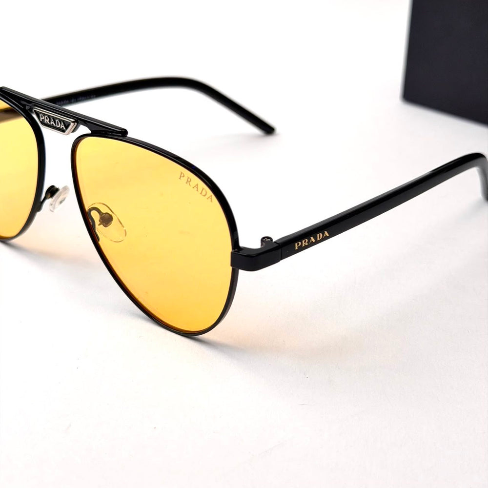 Prada PR A54S Aviator – Black Yellow - Giiz store