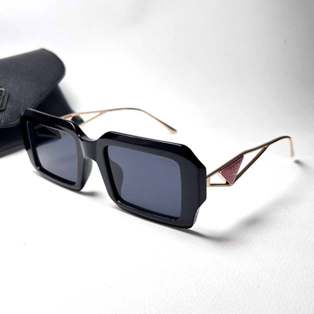 Prada Rectangle PRa07s Design - Golden Black - Giiz store