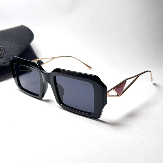 Prada Rectangle PRa07s Design - Golden Black - Giiz store
