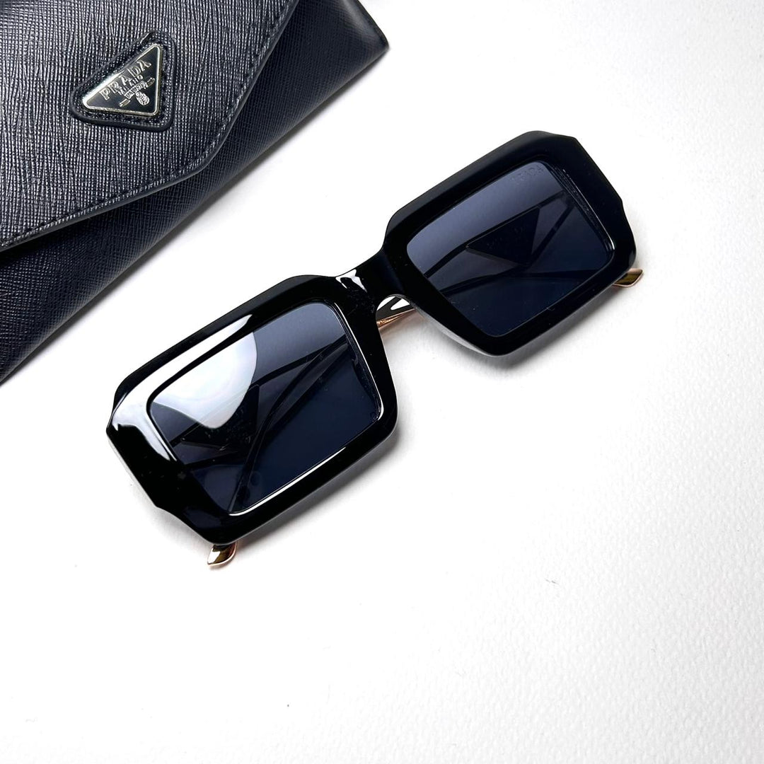 Prada Rectangle PRa07s Design - Golden Black - Giiz store