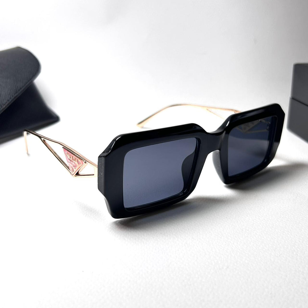 Prada Rectangle PRa07s Design - Golden Black - Giiz store