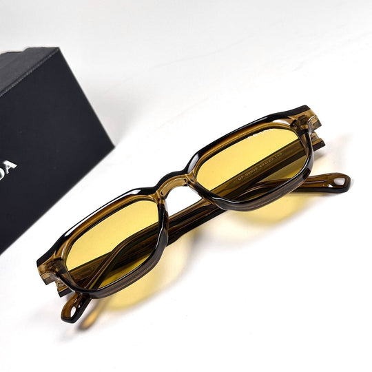 PRADA Symbole Square – Transparent Brown Yellow - Giiz store