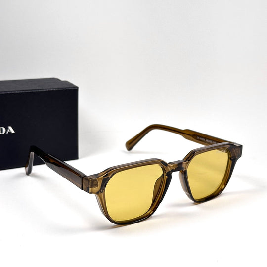PRADA Symbole Square – Transparent Brown Yellow - Giiz store
