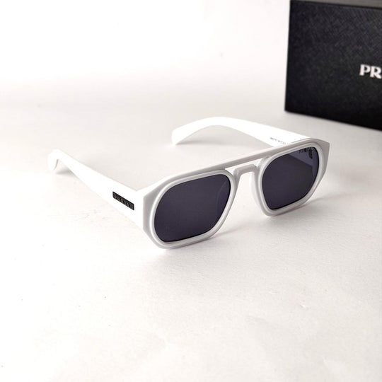 Prada White Rectangle – Black Lenses - Giiz store