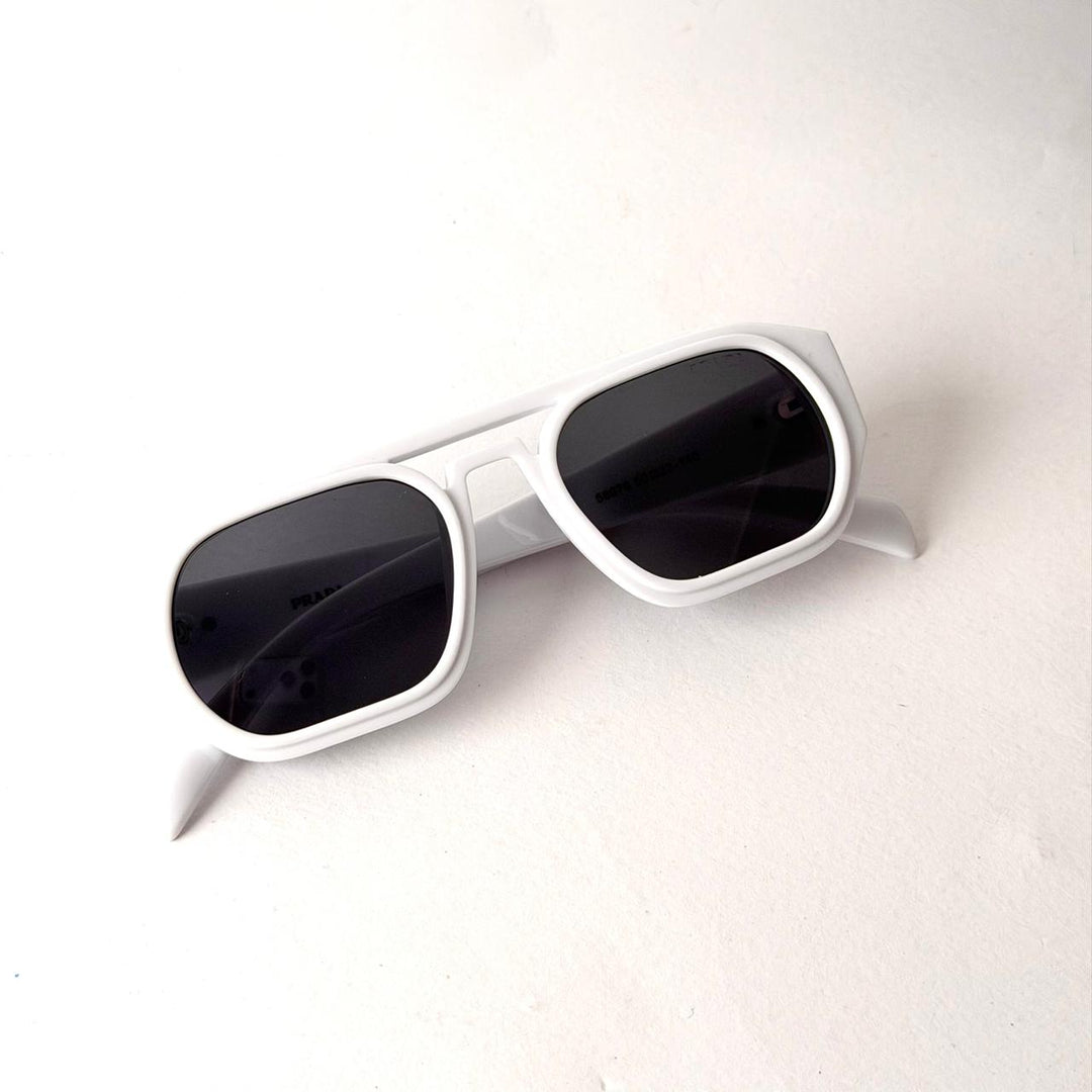 Prada White Rectangle – Black Lenses - Giiz store