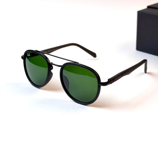 Ray Ban Double Bridge Round – Black Green - Giiz store