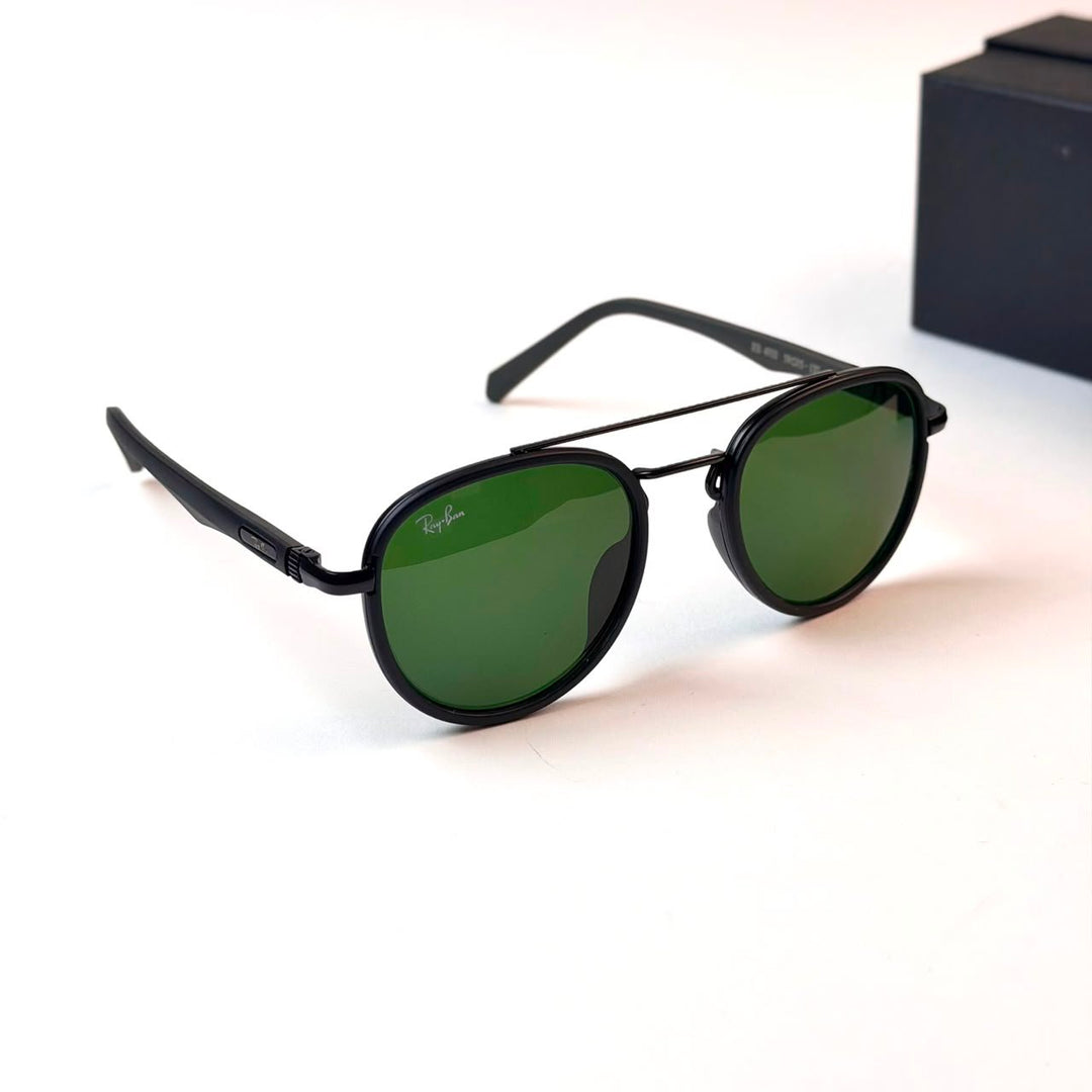 Ray Ban Double Bridge Round – Black Green - Giiz store