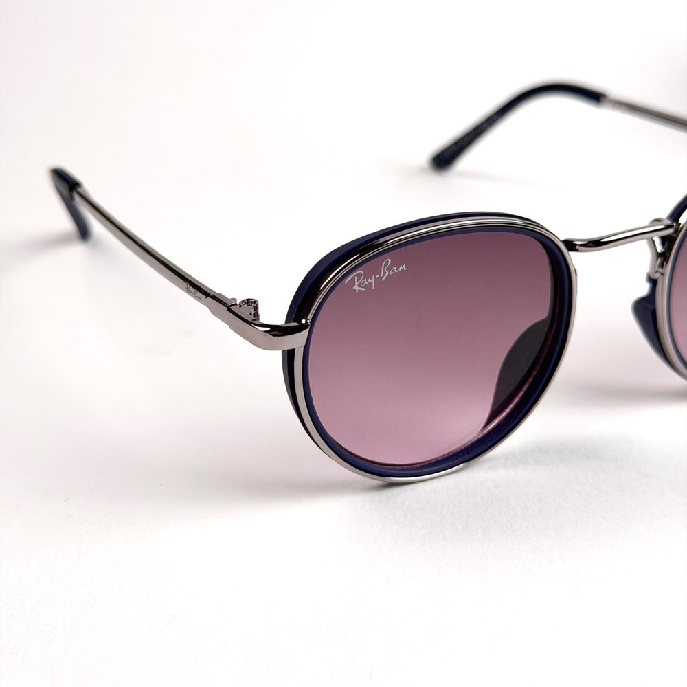 Ray Ban Double Rim Round – Silver Purple Gradient - Giiz store