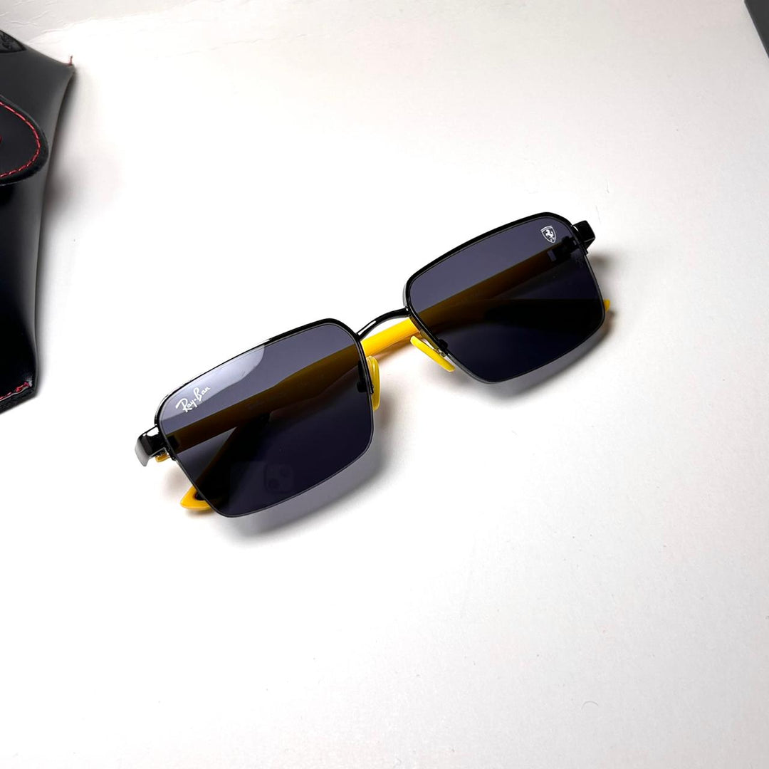 Ray Ban Ferrari Rectangular RB0307 - Yellow Black - Giiz store