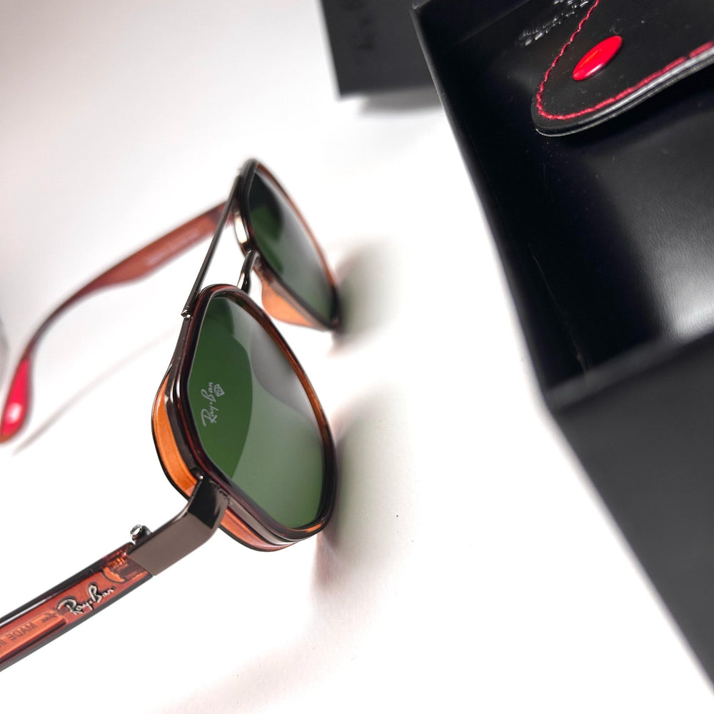 Ray Ban Geometric Double Bridge Scuderia Ferrari - Oily Green Brown - Giiz store