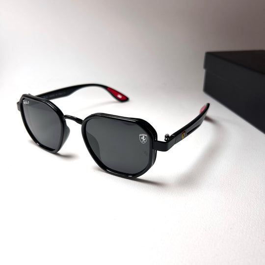 Ray Ban Geometric Polarized Scuderia Ferrari - Black Gloss - Giiz store