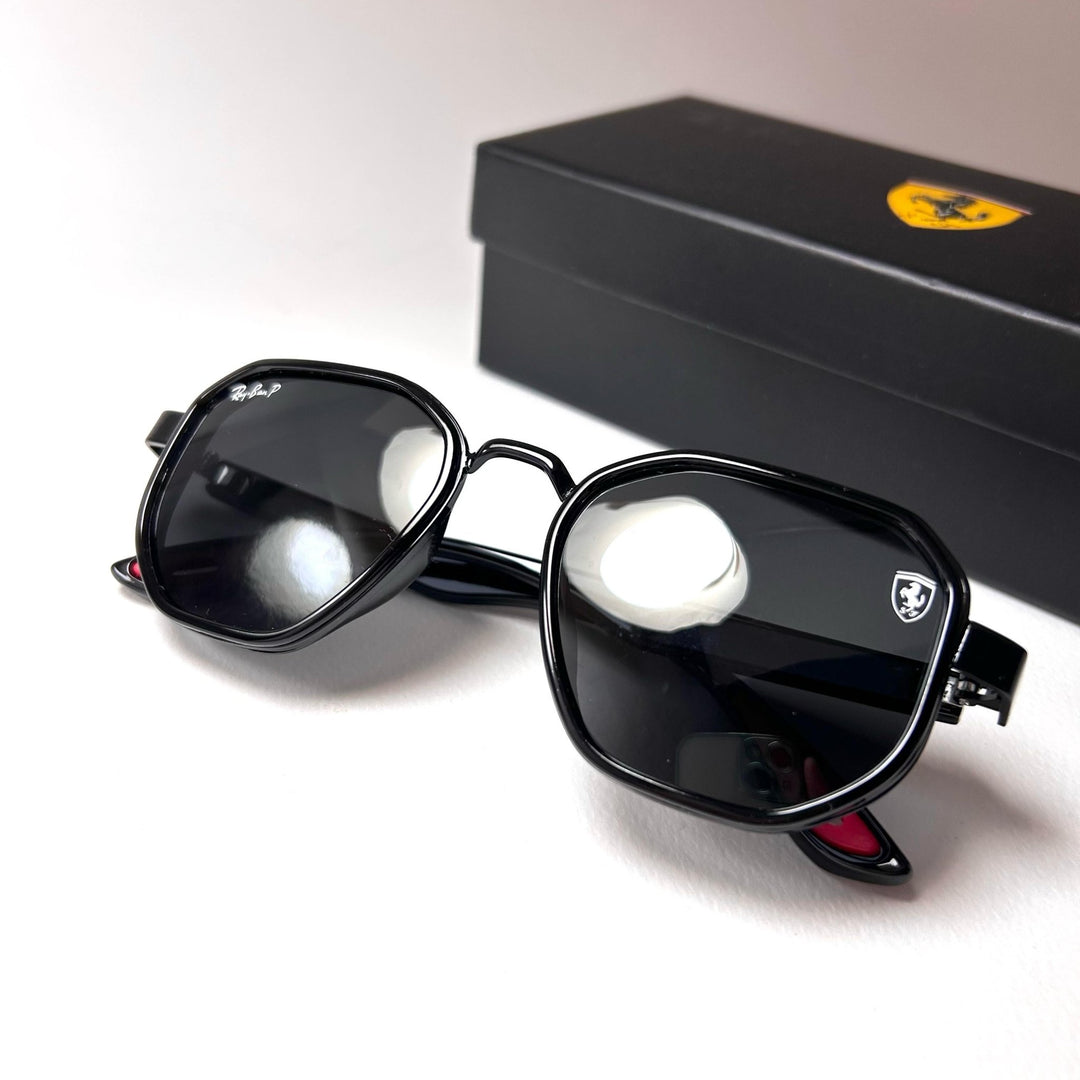 Ray Ban Geometric Polarized Scuderia Ferrari - Black Gloss - Giiz store