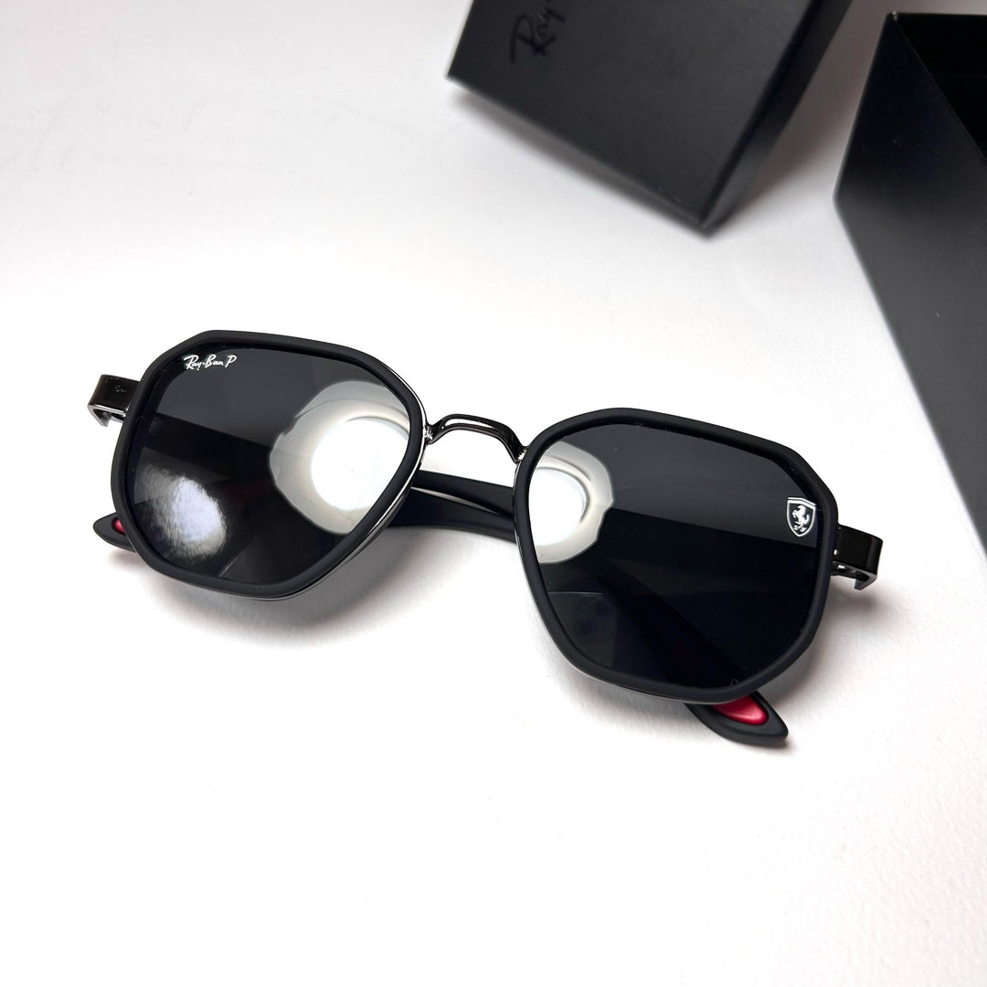 Ray Ban Geometric Polarized Scuderia Ferrari - Black matte - Giiz store