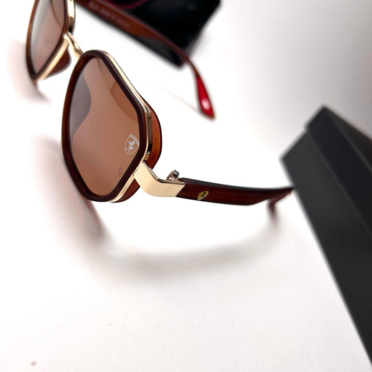Ray Ban Geometric Polarized Scuderia Ferrari - Brown - Giiz store
