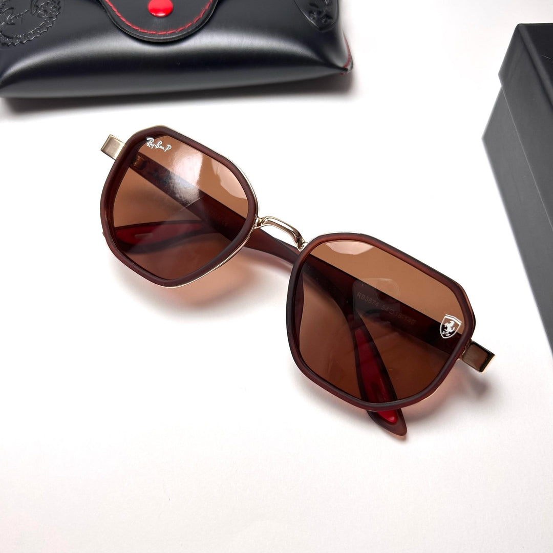 Ray Ban Geometric Polarized Scuderia Ferrari - Brown - Giiz store