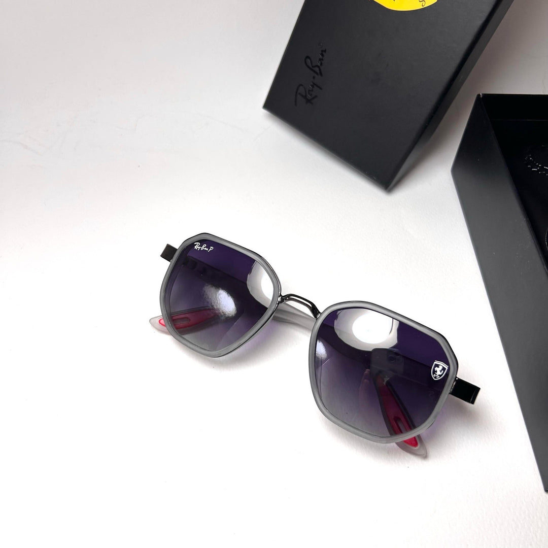 Ray Ban Geometric Polarized Scuderia Ferrari - Purple Grey - Giiz store